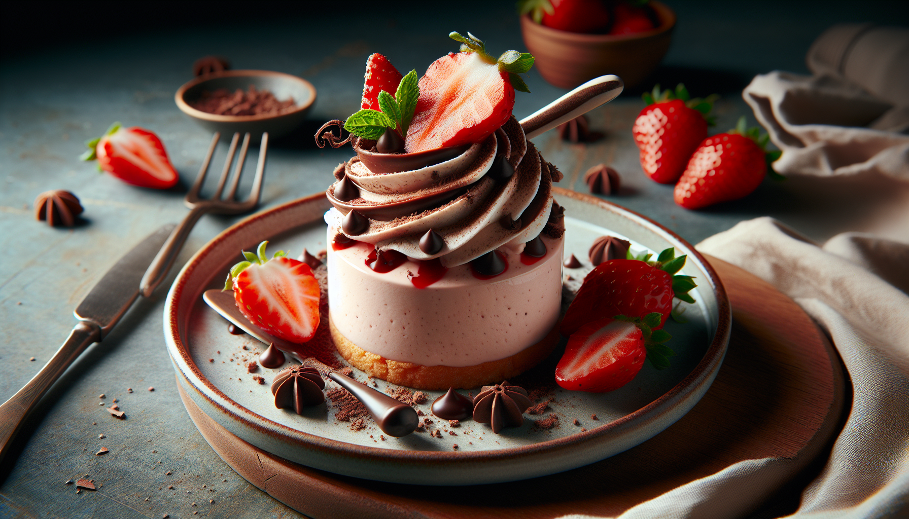 mousse con fragole